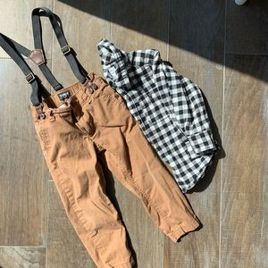 Oshkosh brown pants with suspenders